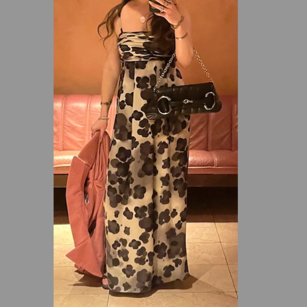 Vintage Moschino Leopard Silk Maxi Dress SZ IT 40